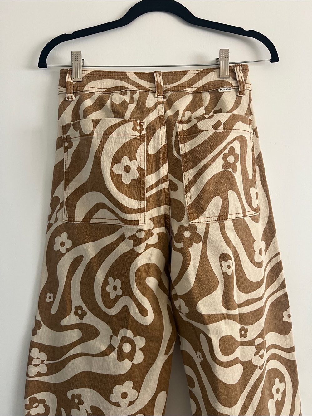 Billabong Retro Floral Wave Wide-Leg Pants - Brown & Cream - Picture 4 of 4